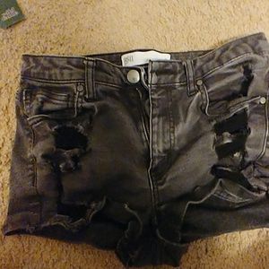 Black jeans shorts